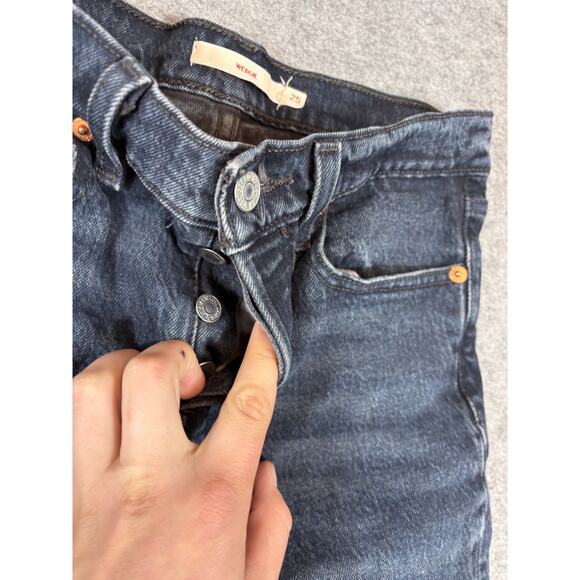 Vintage Y2K Levis Wedgie Straight Jeans Womens 25 Blue Button Fly Red Tab Grunge - Picture 7 of 12